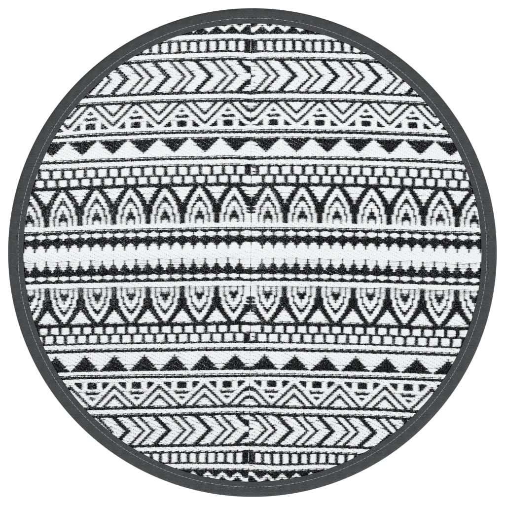 Outdoor rug ARAKIL Black Ø120 cm PP