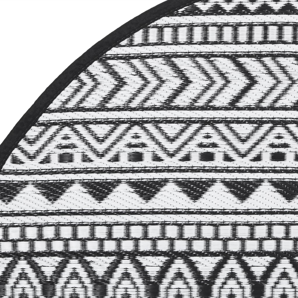 Outdoor rug ARAKIL Black Ø120 cm PP