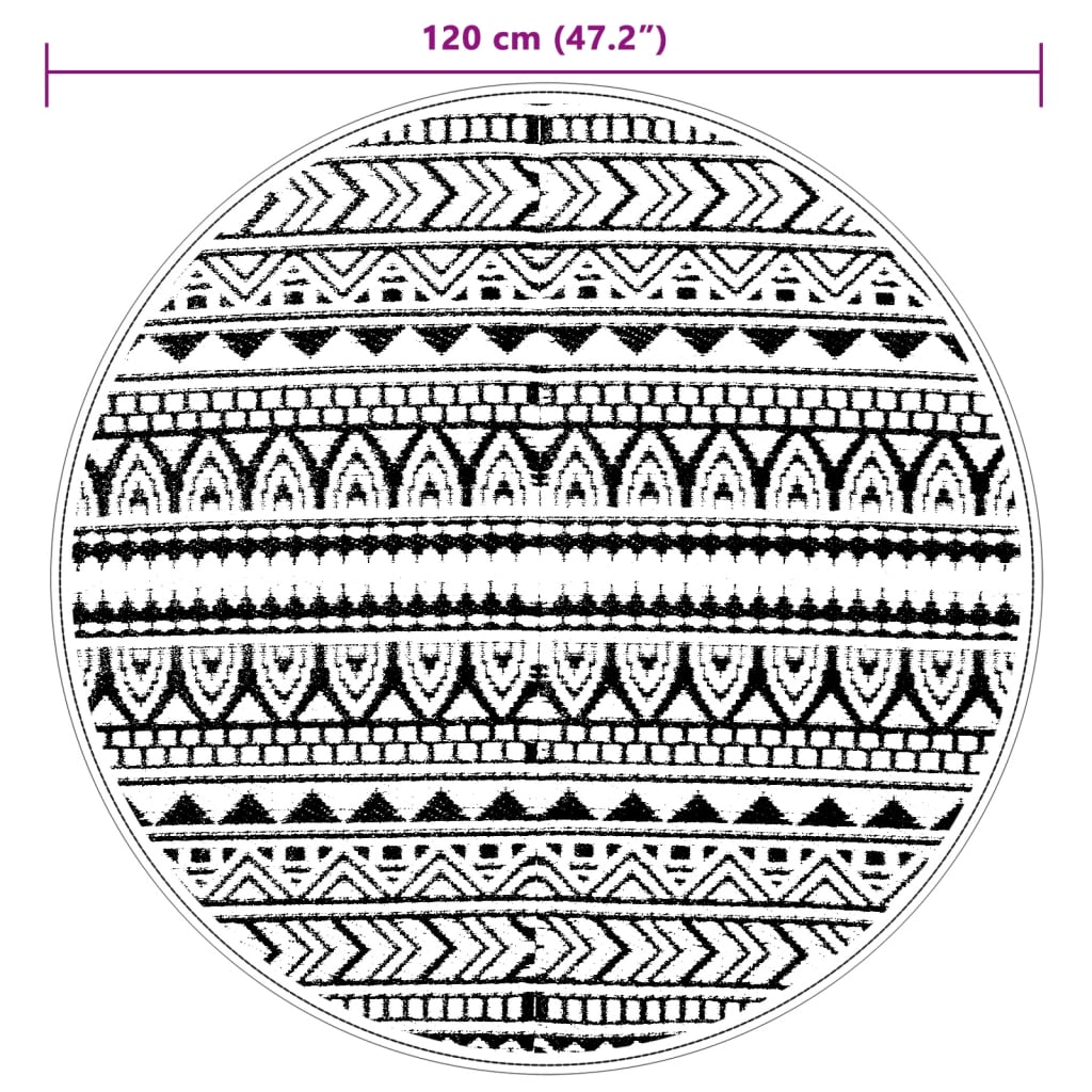 Outdoor rug ARAKIL Black Ø120 cm PP