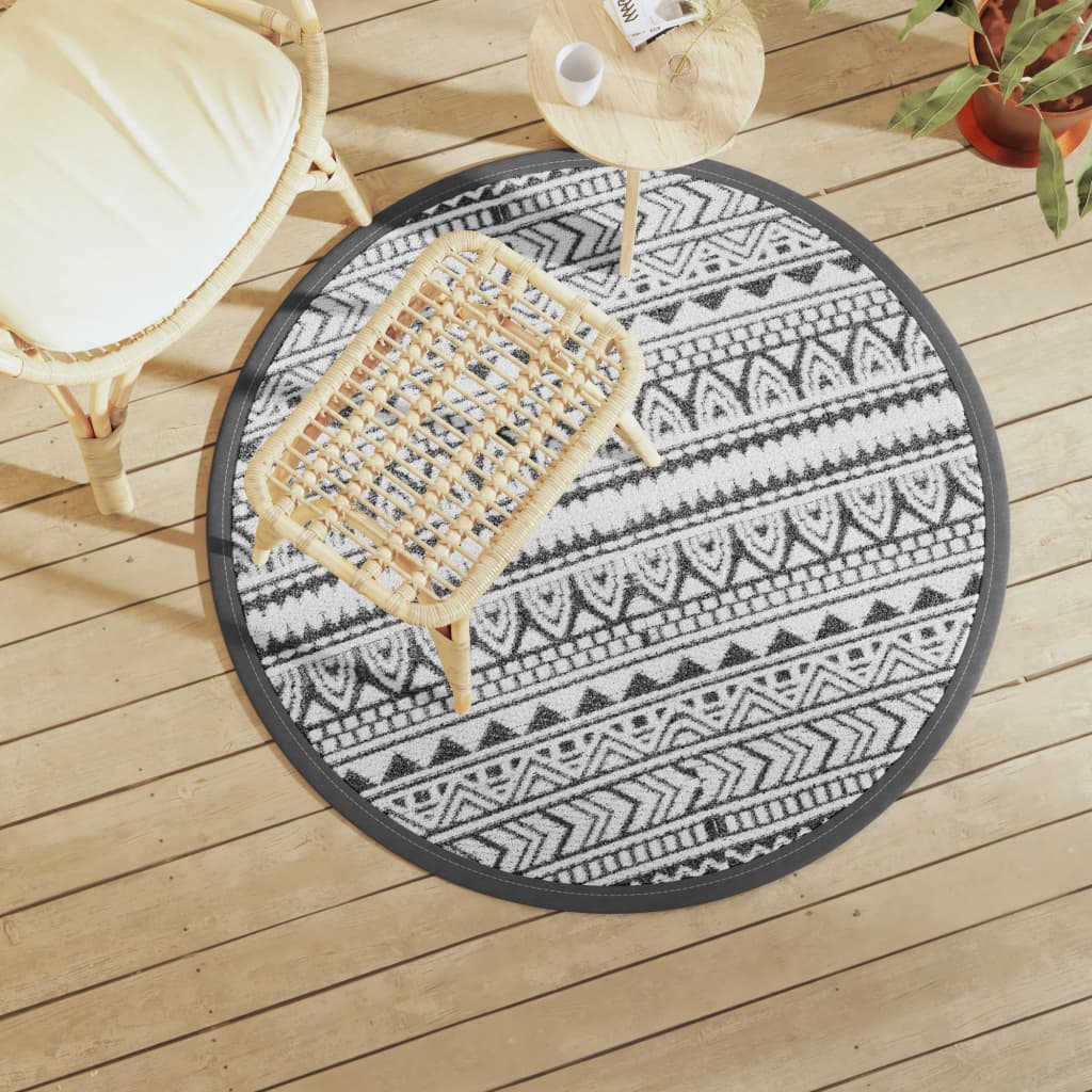 Outdoor rug ARAKIL Black Ø120 cm PP