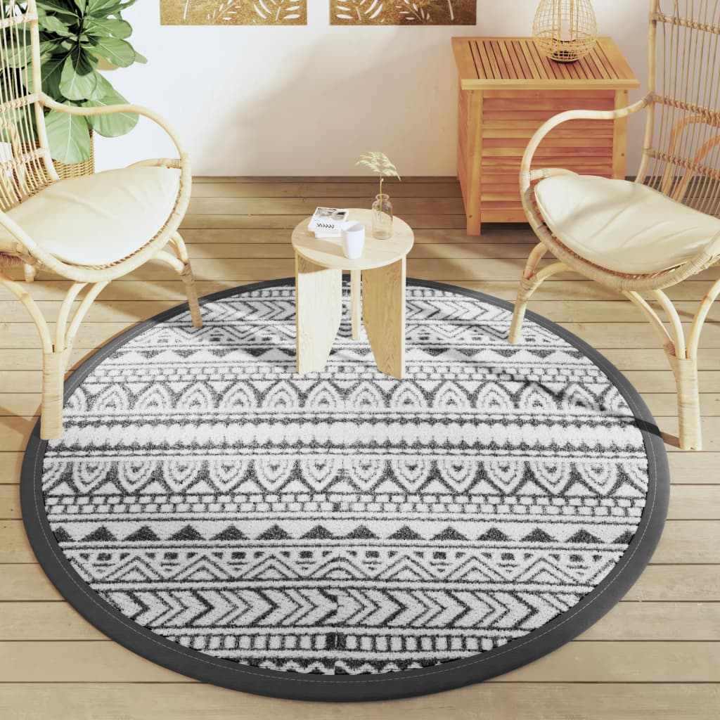 Outdoor carpet ARAKIL Black Ø160 cm PP