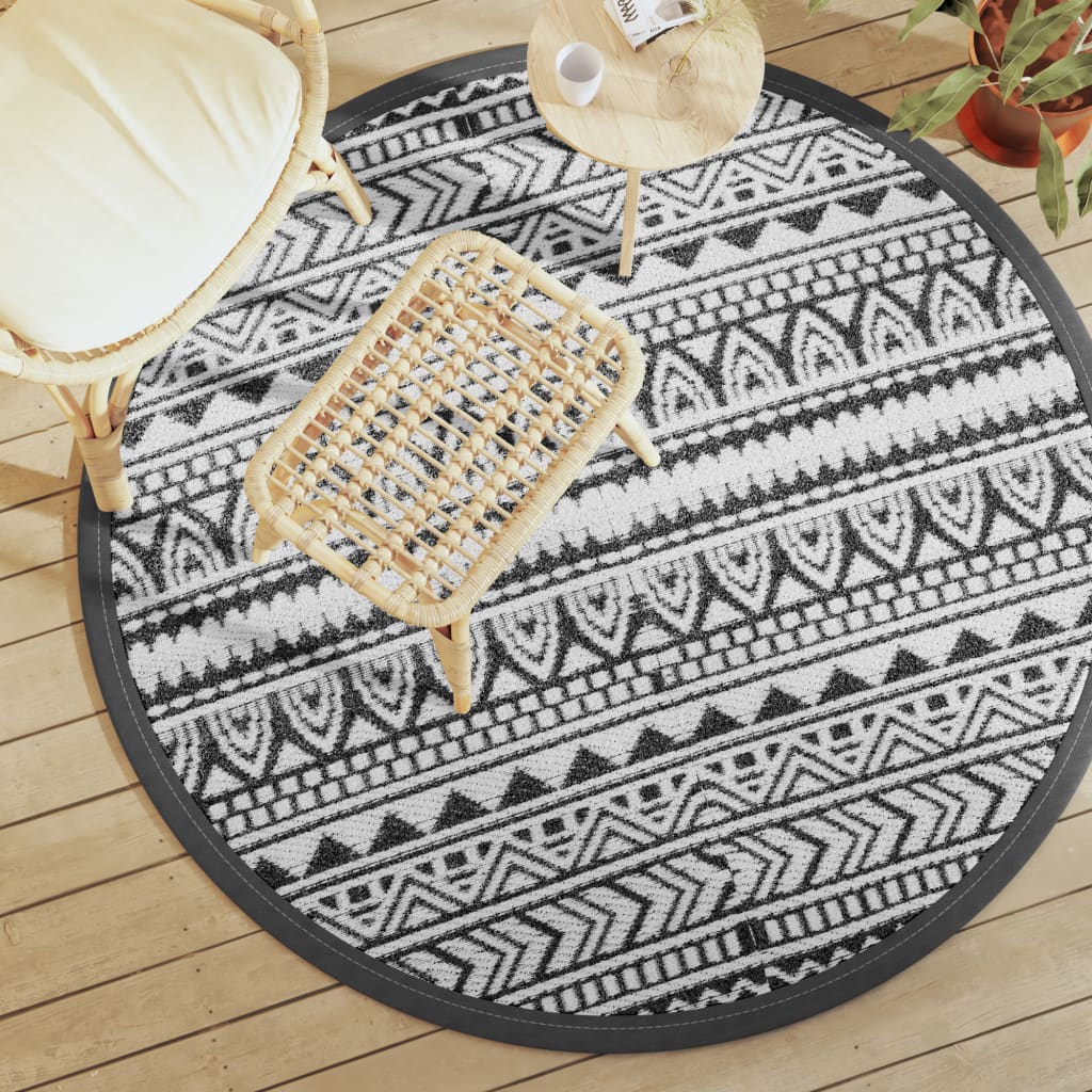 Outdoor carpet ARAKIL Black Ø160 cm PP