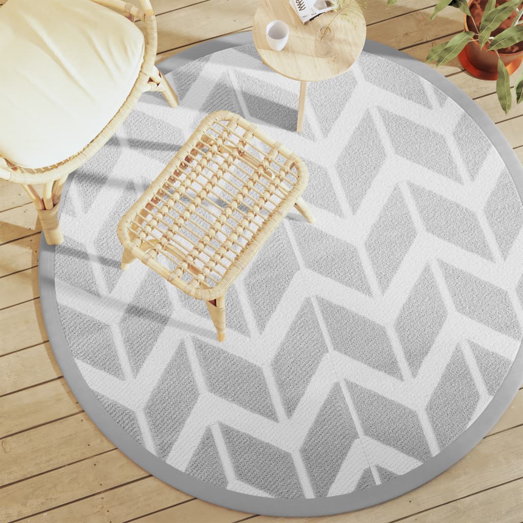 Outdoor carpet ARAKIL gray Ø160 cm PP