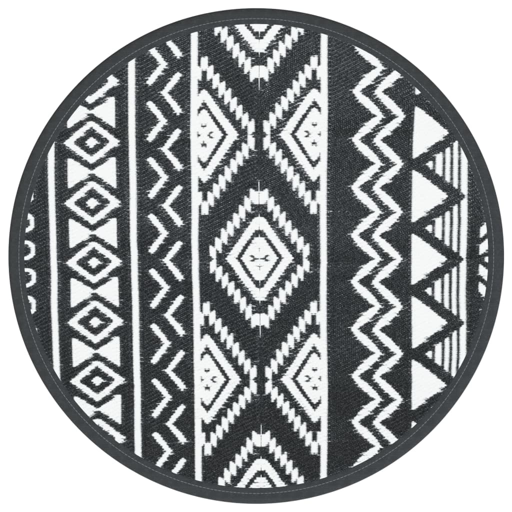 Outdoor-Teppich ARAKIL Schwarz Ø160 cm PP