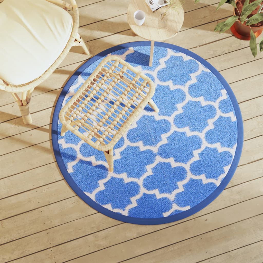 Tapis d'extérieur ARAKIL bleu Ø120 cm PP