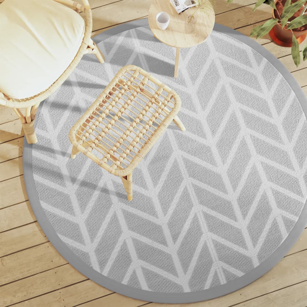 Outdoor carpet ARAKIL gray Ø160 cm PP