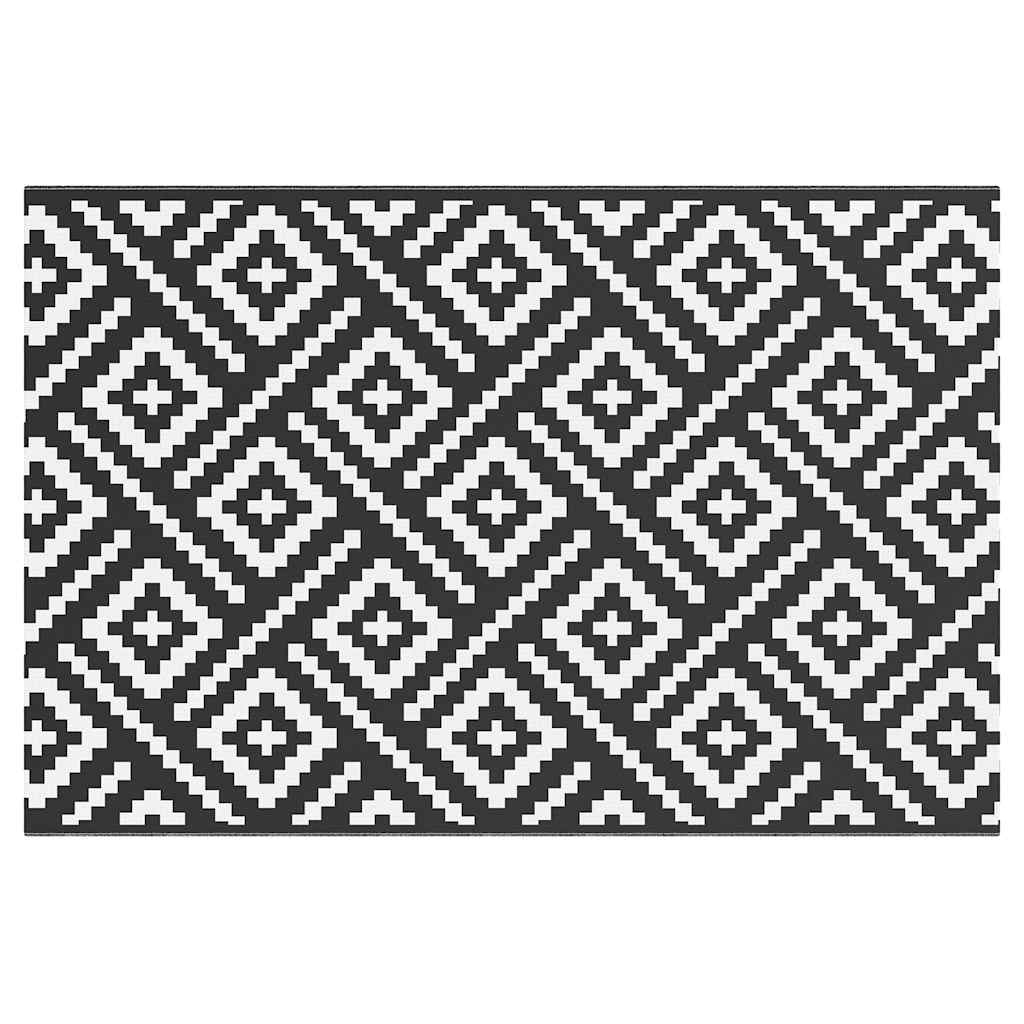 Outdoor rug ARAKIL white and black 120x180 cm PP