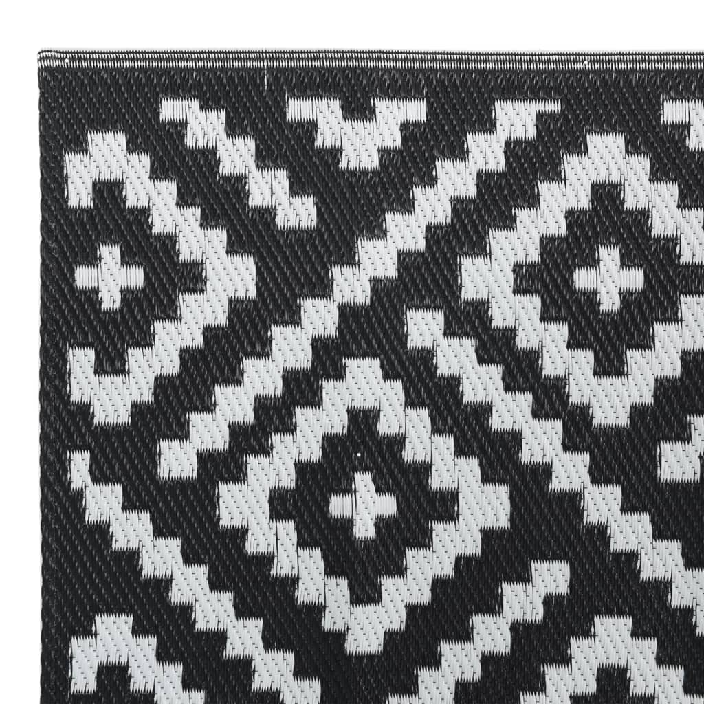 Outdoor rug ARAKIL white and black 120x180 cm PP