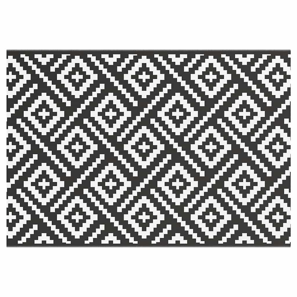 Outdoor rug ARAKIL white and black 160x230 cm PP
