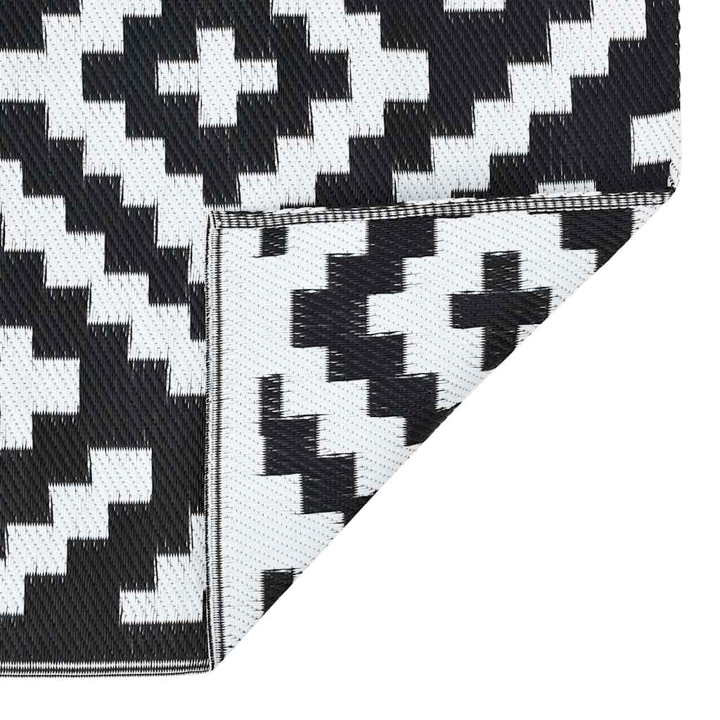 Outdoor rug ARAKIL white and black 190x290 cm PP