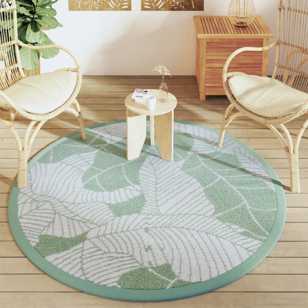 Outdoor rug ARAKIL Green Ø160 cm PP