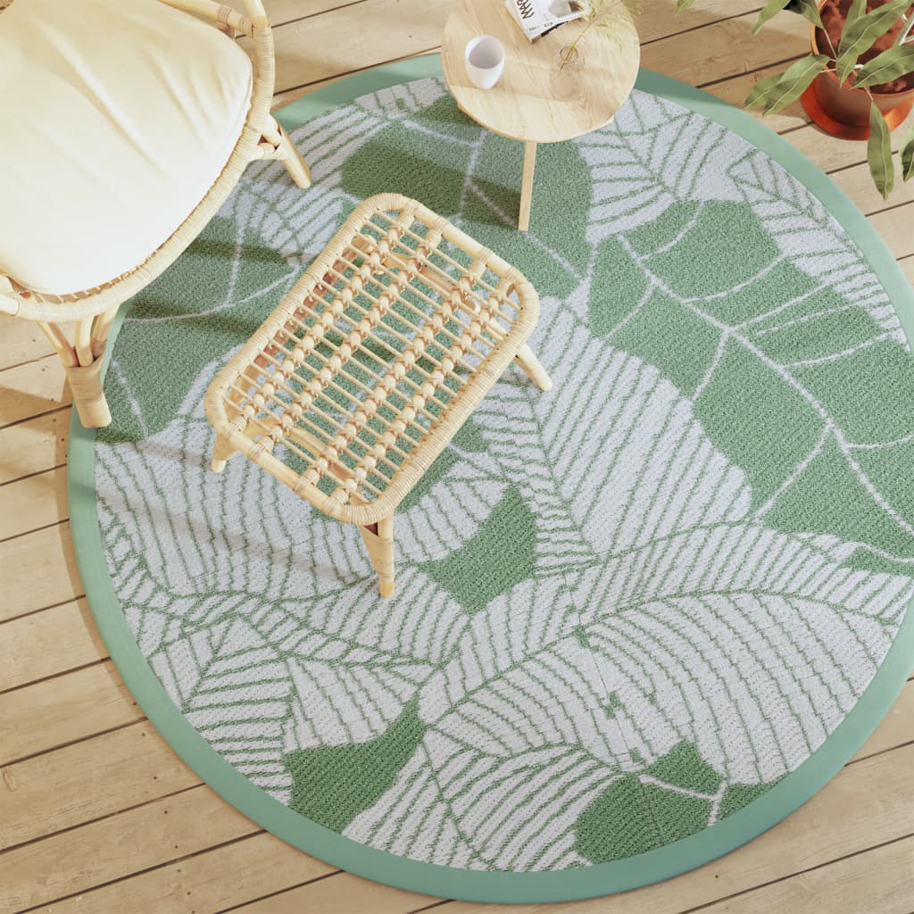 Outdoor rug ARAKIL Green Ø160 cm PP