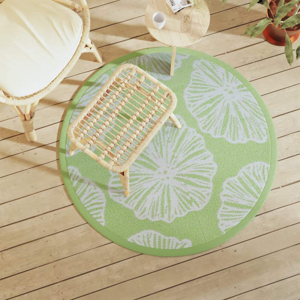 Outdoor rug ARAKIL Green Ø120 cm PP