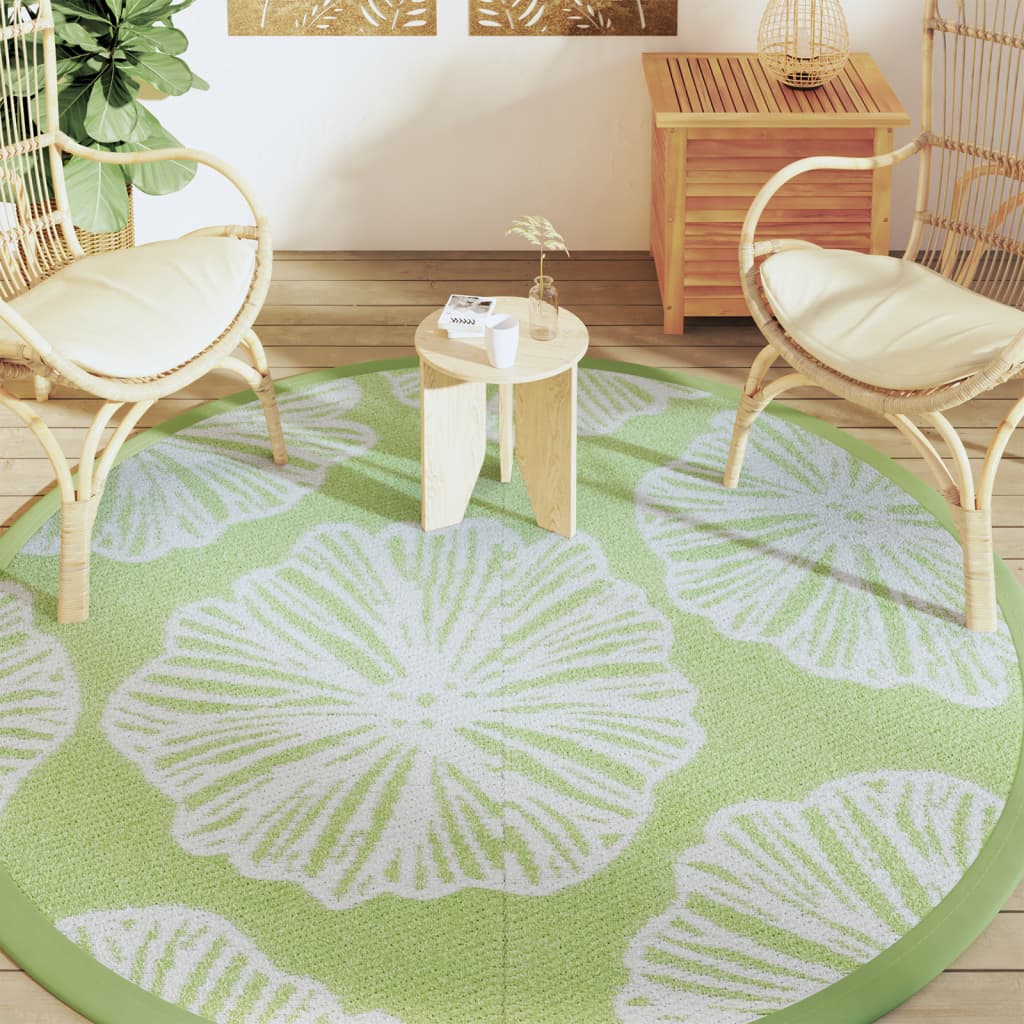 Outdoor rug ARAKIL Green Ø200 cm PP