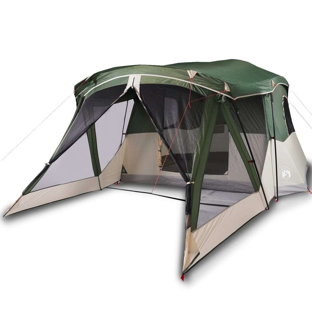 Camping Tent with Awning 4 Persons Green Waterproof