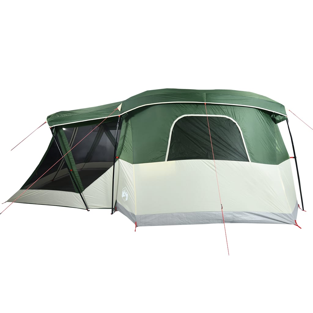 Camping Tent with Awning 4 Persons Green Waterproof