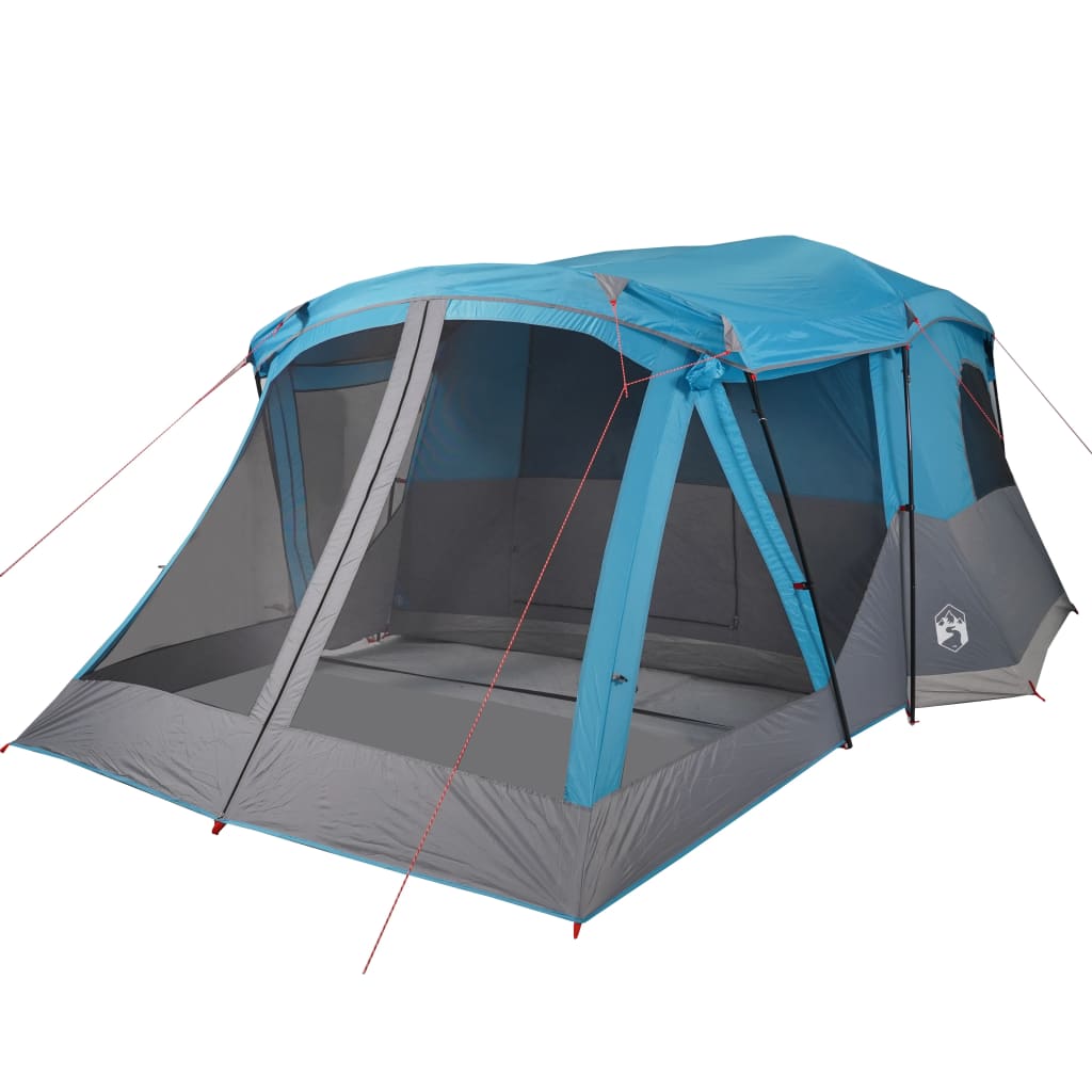 Camping Tent with Awning 4 Persons Blue Waterproof