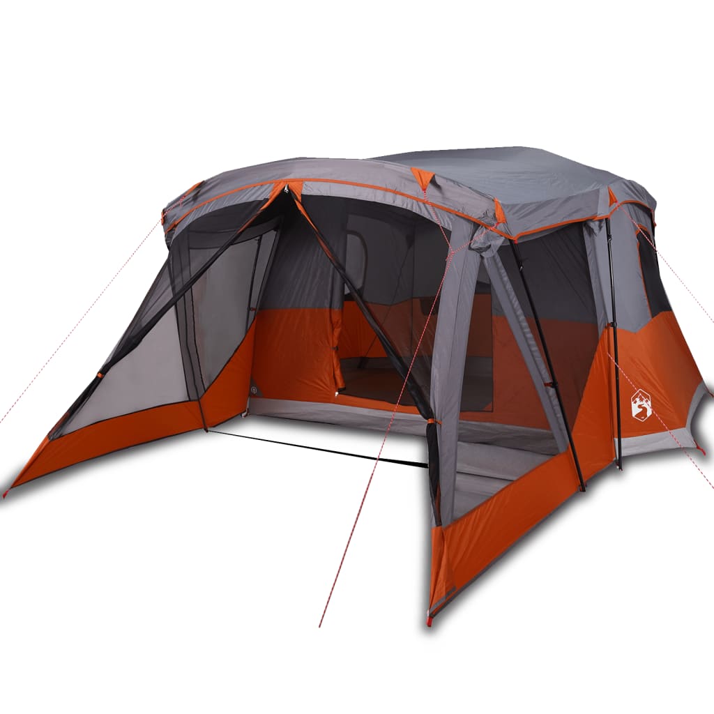Camping Tent with Awning 4 Persons Orange Waterproof