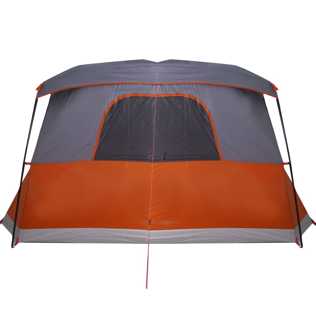 Camping Tent with Awning 4 Persons Orange Waterproof