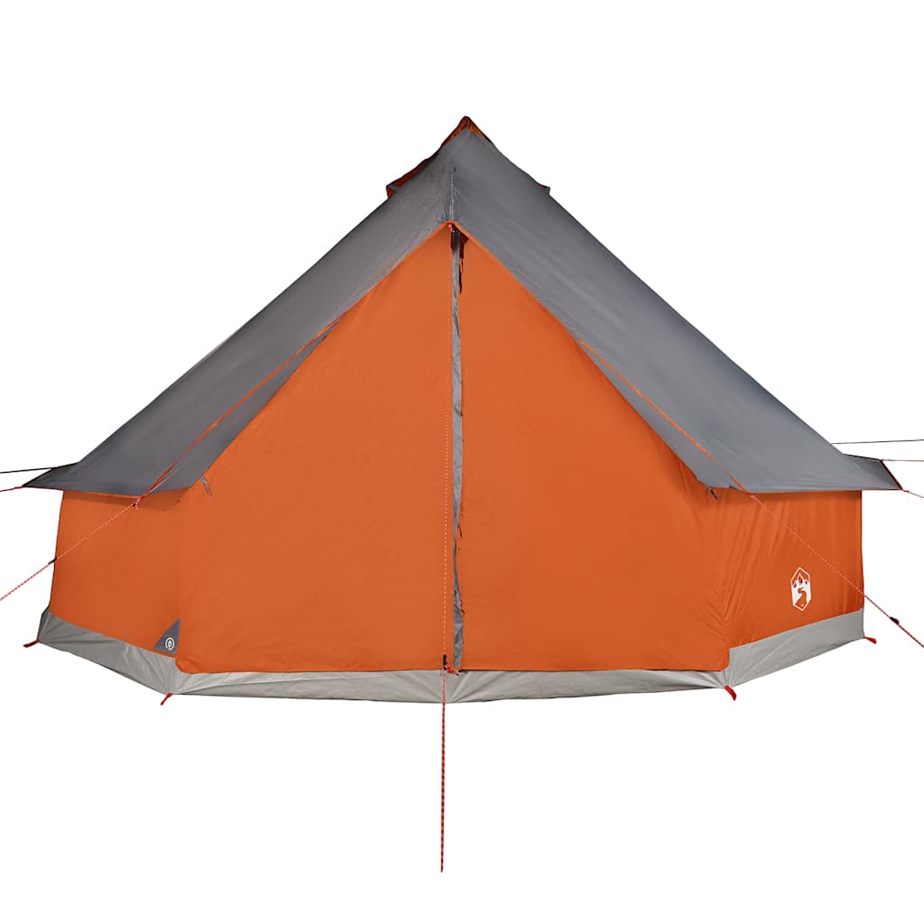 Tipi Family Tent 8 Persons Grey and Orange Waterproof