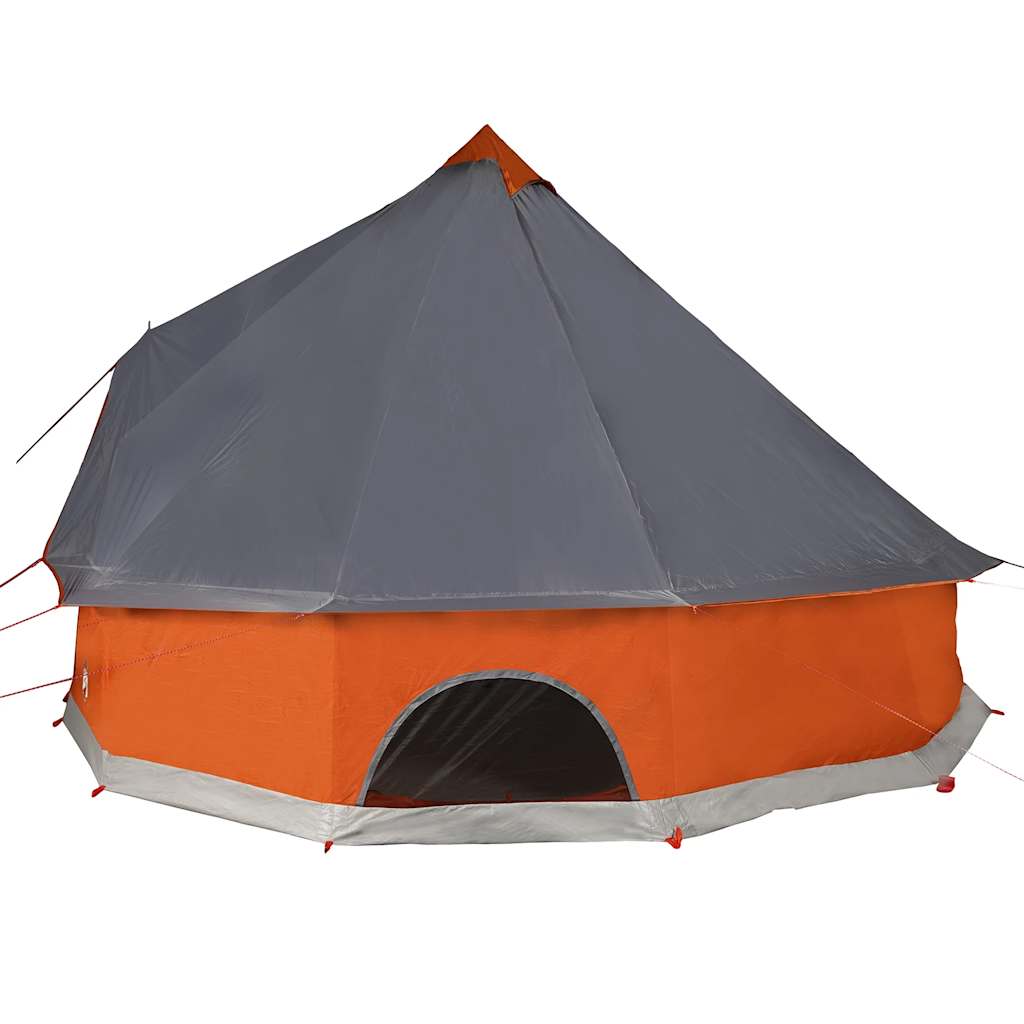 Tipi Family Tent 8 Persons Grey and Orange Waterproof