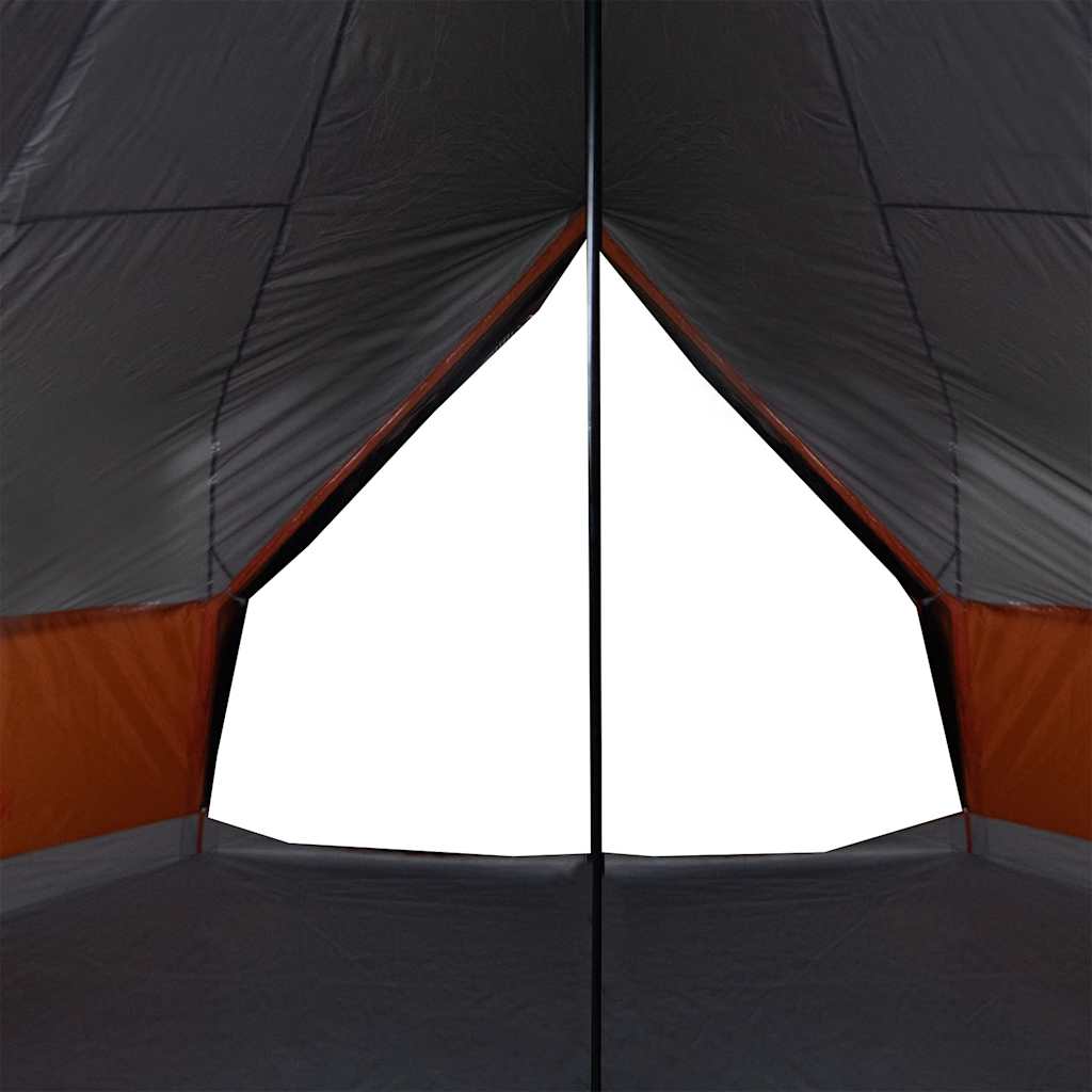 Tipi Family Tent 8 Persons Grey and Orange Waterproof