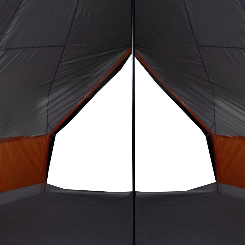 Tipi Family Tent 12 Persons Grey and Orange Waterproof