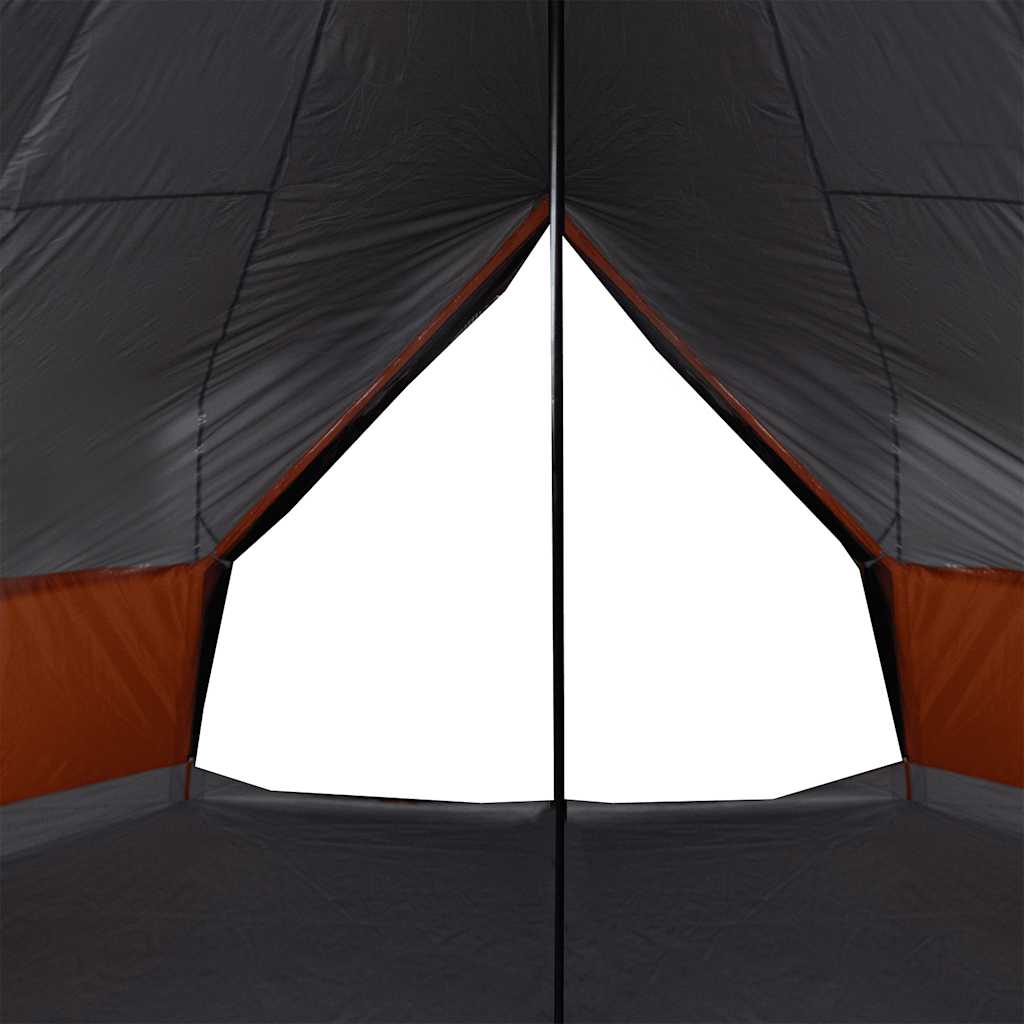 Tipi Family Tent 10 Persons Grey and Orange Waterproof