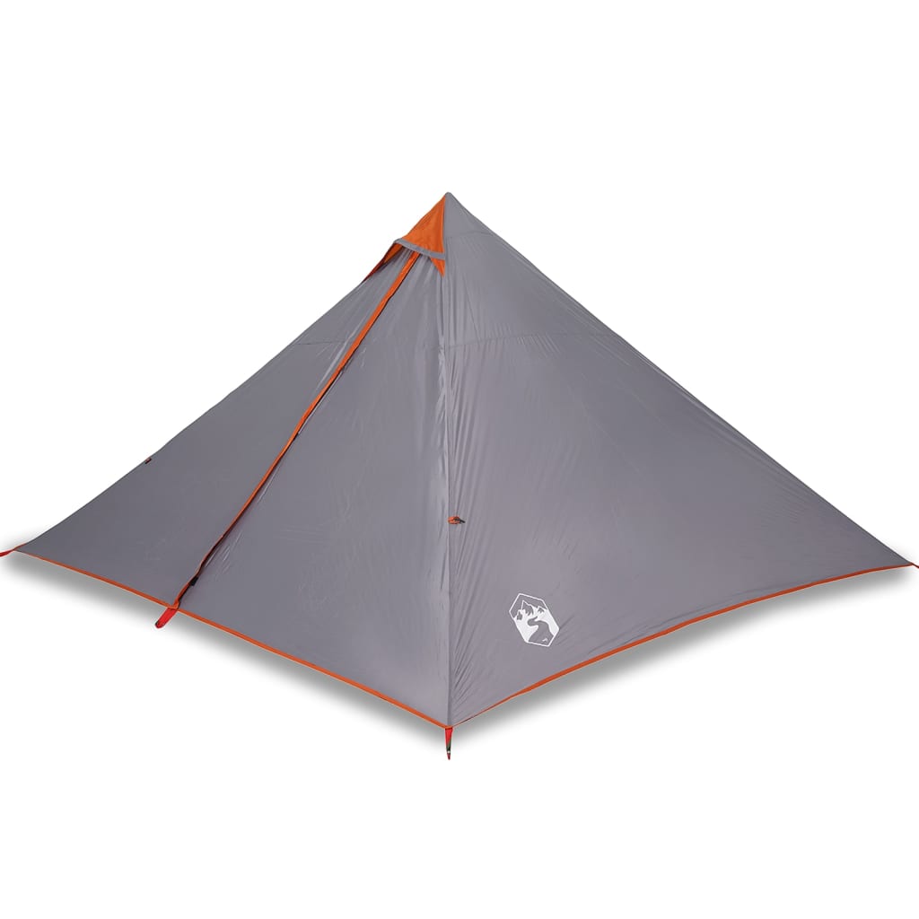 Tipi Family Tent 7 Persons Grey and Orange Waterproof