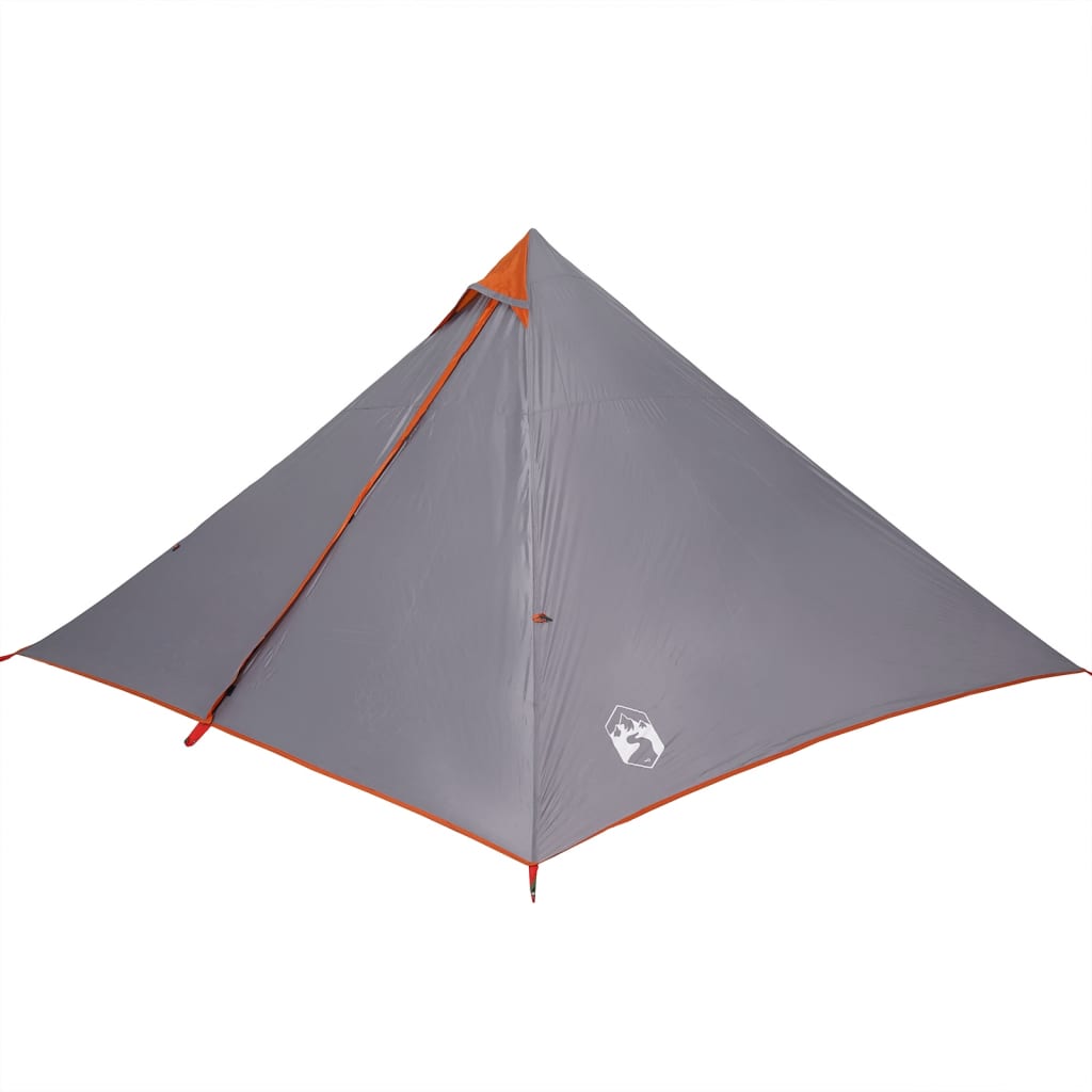 Tipi Family Tent 7 Persons Grey and Orange Waterproof