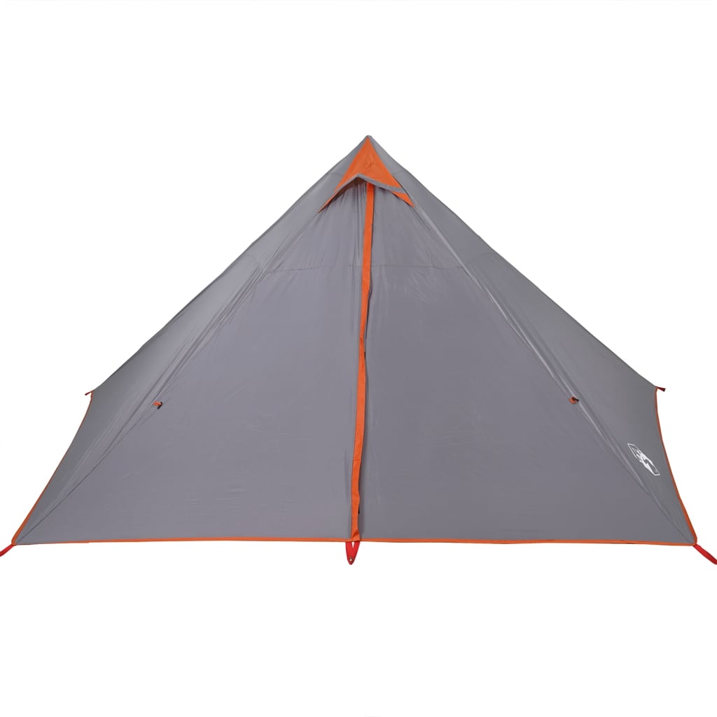 Tipi Family Tent 7 Persons Grey and Orange Waterproof