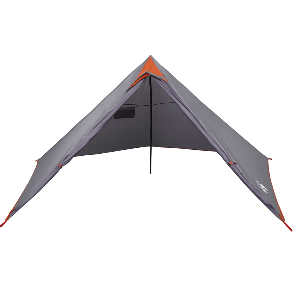 Tipi Family Tent 7 Persons Grey and Orange Waterproof
