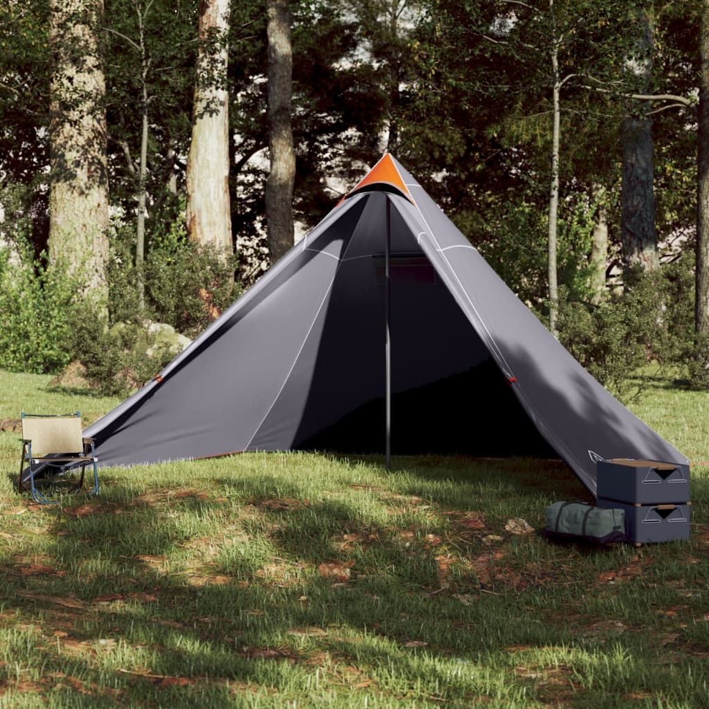 Tipi Family Tent 7 Persons Grey and Orange Waterproof