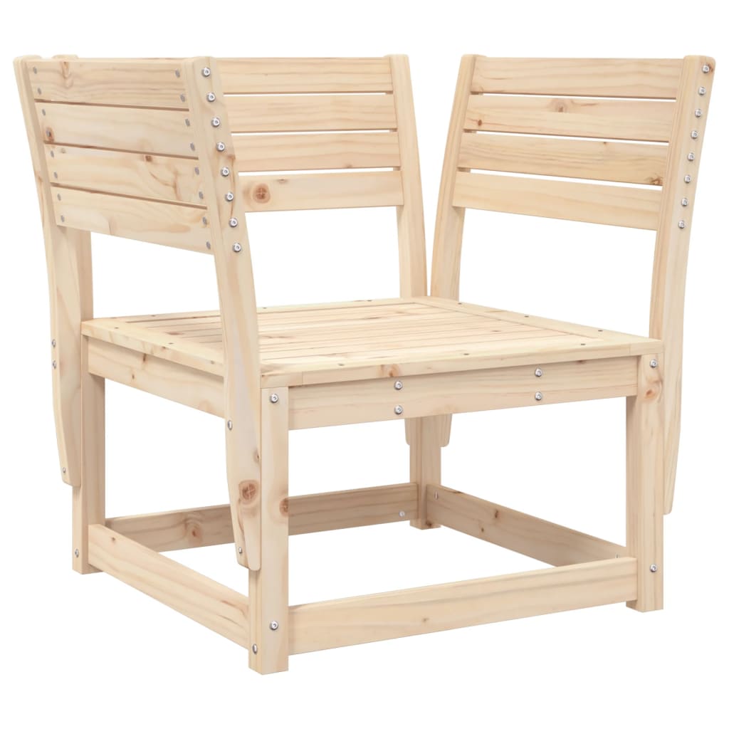 Garden sofa with armrests and cushions solid pine wood