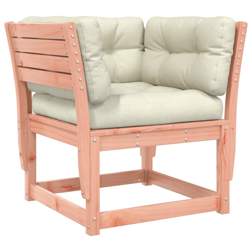 Garden sofa with armrests and cushions solid wood Douglas fir