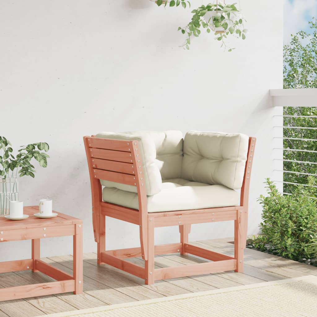Garden sofa with armrests and cushions solid wood Douglas fir