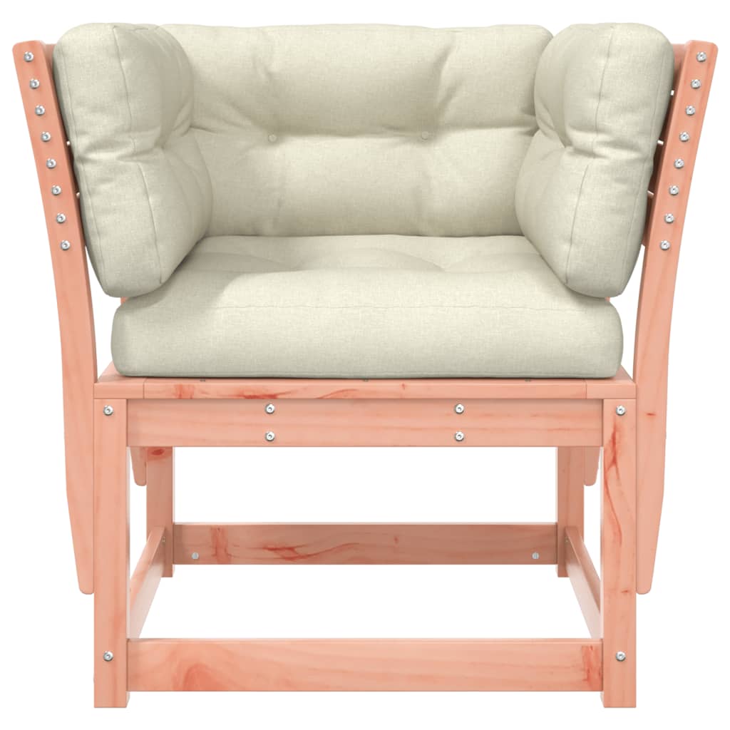 Garden sofa with armrests and cushions solid wood Douglas fir