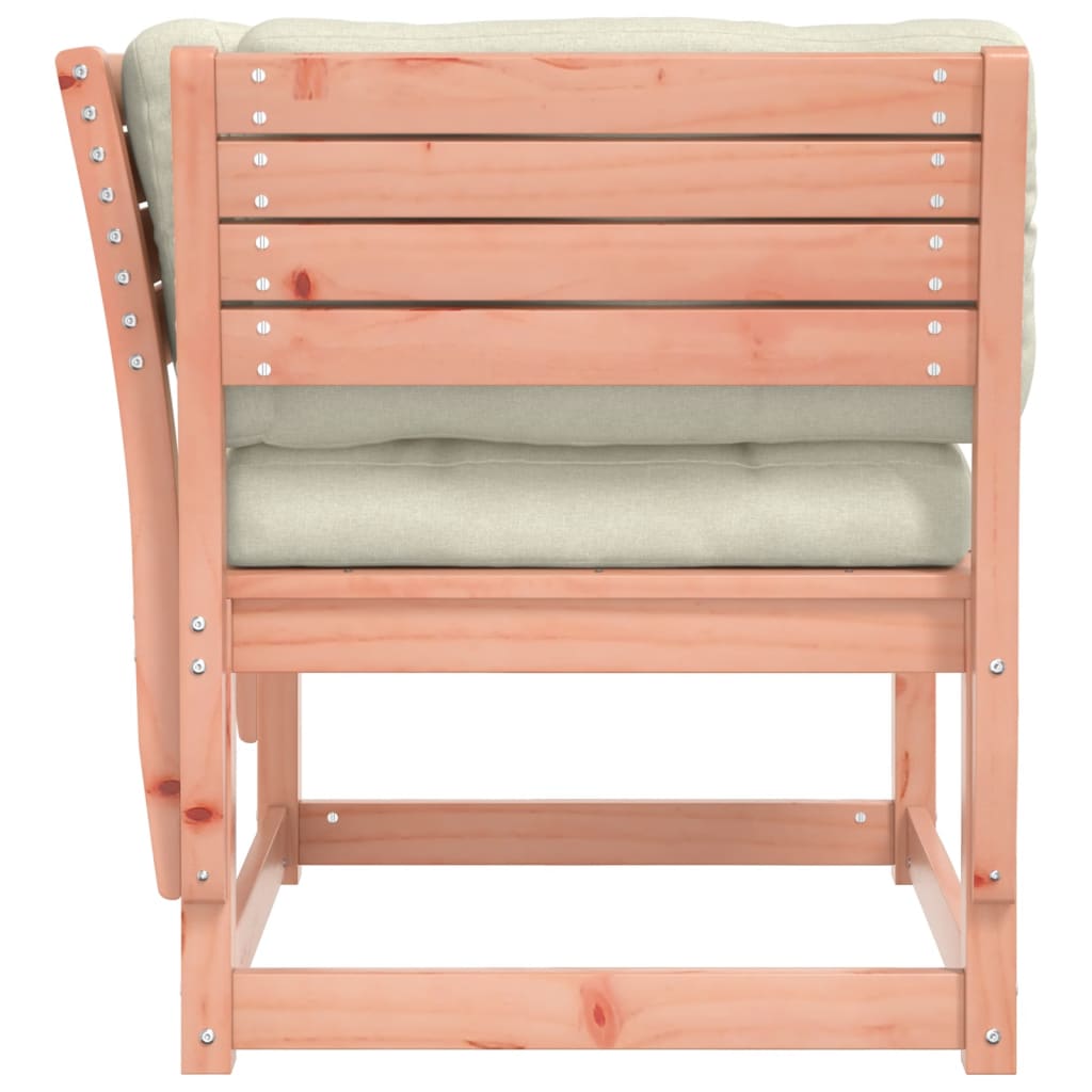 Garden sofa with armrests and cushions solid wood Douglas fir