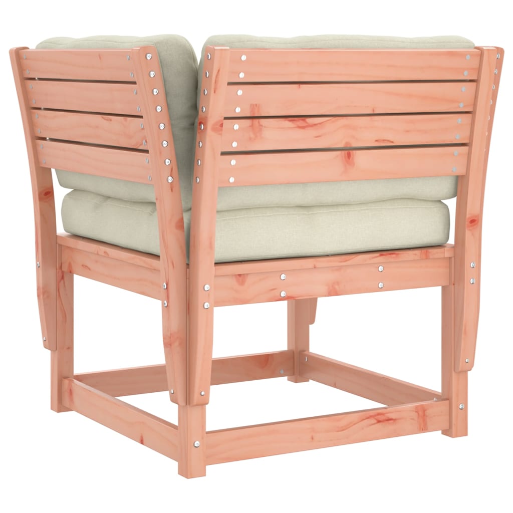 Garden sofa with armrests and cushions solid wood Douglas fir