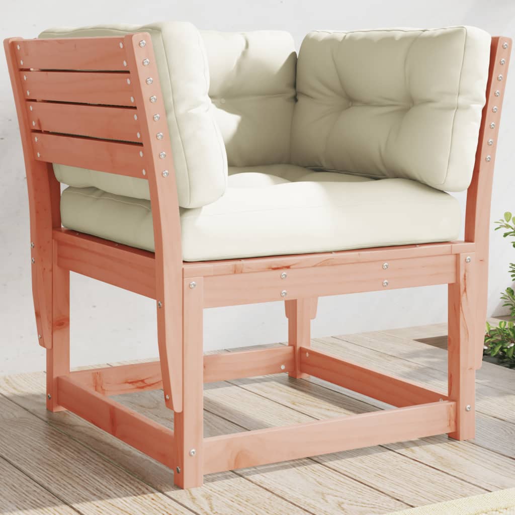 Garden sofa with armrests and cushions solid wood Douglas fir