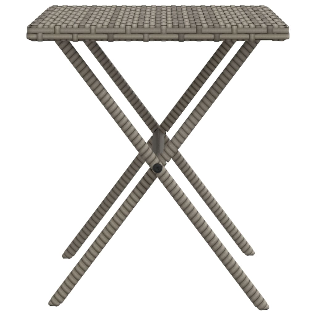 Sun Loungers 2 pcs. with Table Grey Poly Rattan
