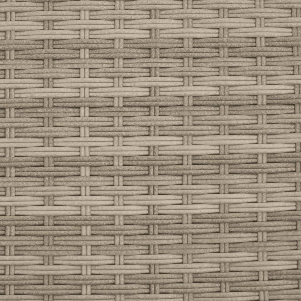 Sun lounger with roof and cushions light grey poly rattan