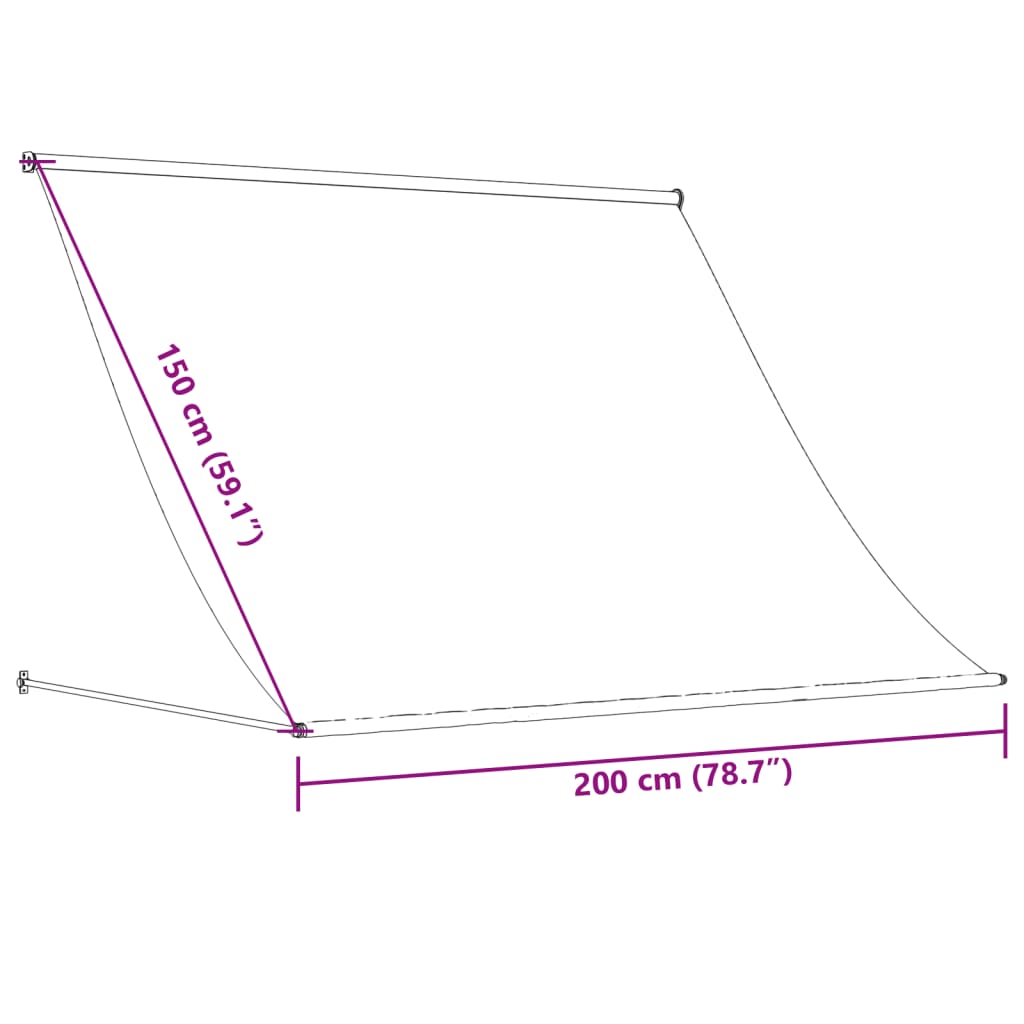 Markise Einziehbar Creme 200x150 cm Stoff und Stahl