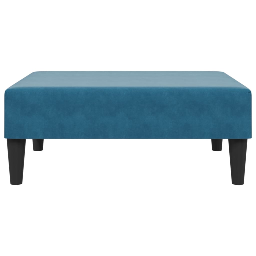 Schlafsofa 2-Sitzer mit Kissen und Fußhocker Blau Samt