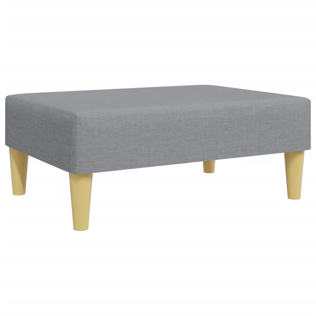 Canapé-lit 2 places avec repose-pieds en tissu gris clair