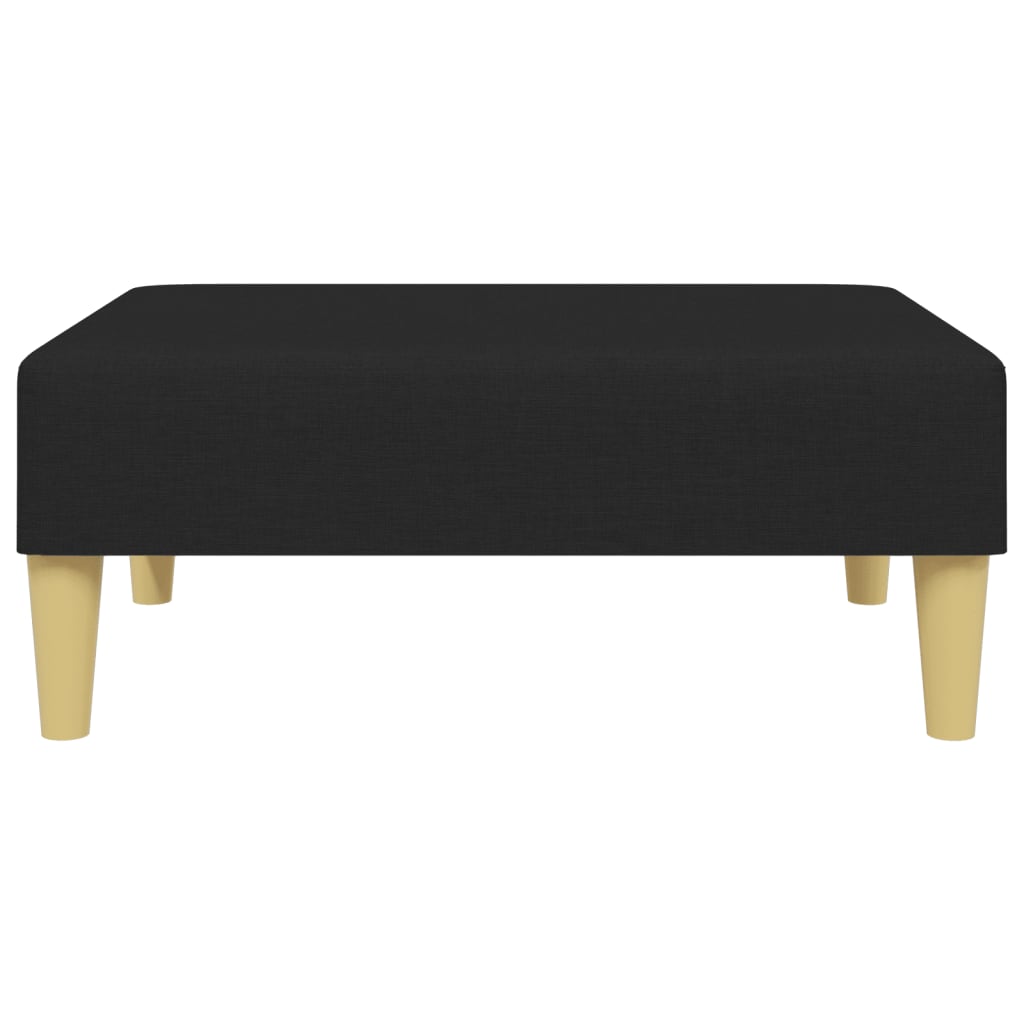 Canapé convertible 2 places avec repose-pieds en tissu noir