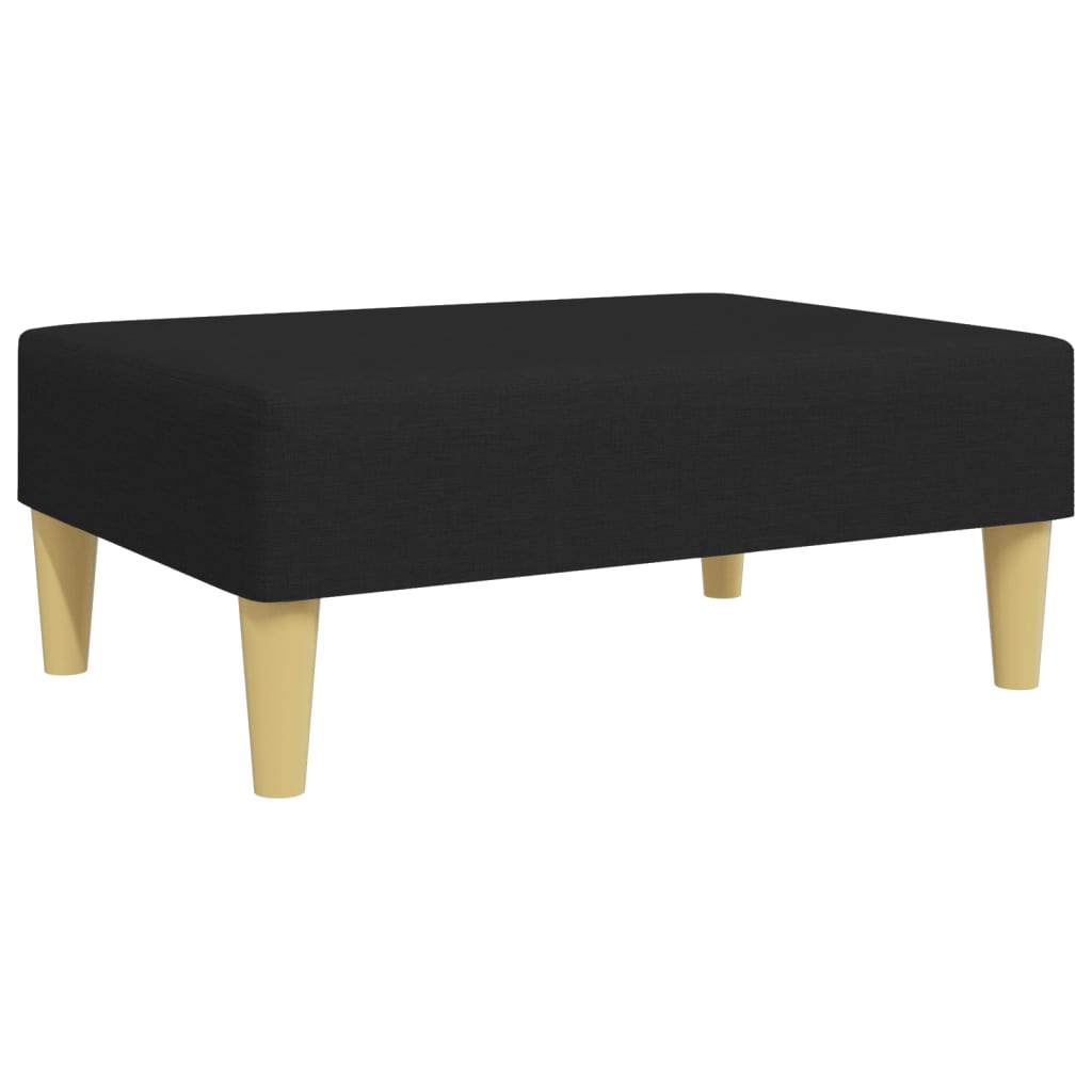 2-seater sofa bed with footstool black fabric