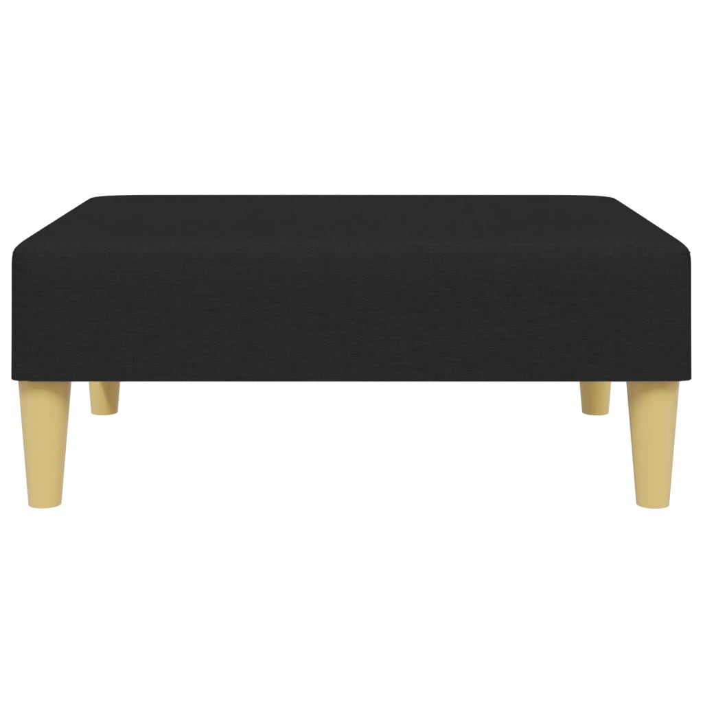 2-seater sofa bed with footstool black fabric