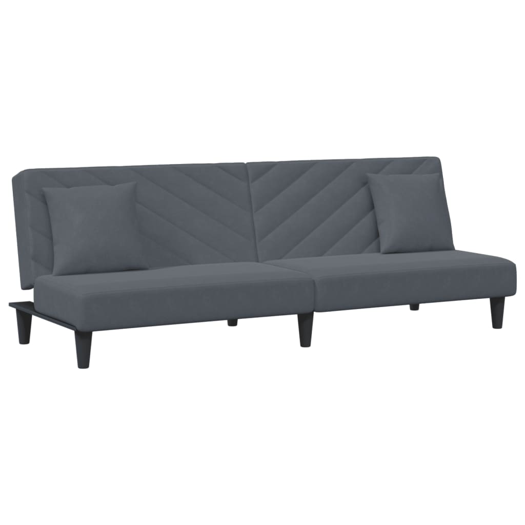 2-piece sofa set with cushions dark grey velvet