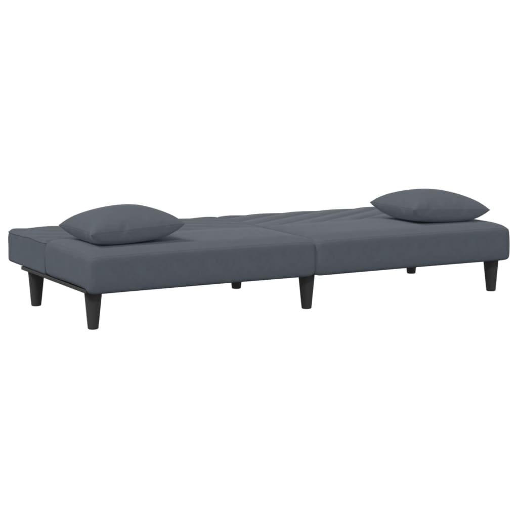 2-piece sofa set with cushions dark grey velvet
